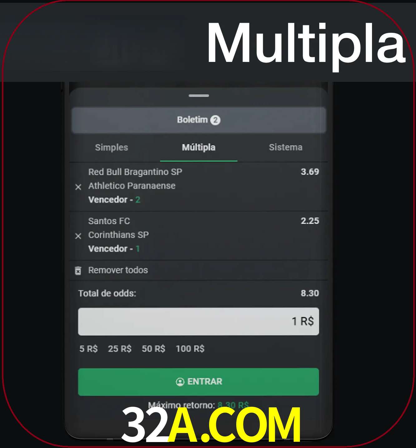 Faça apostas mais valiosas com mais de duas apostas.