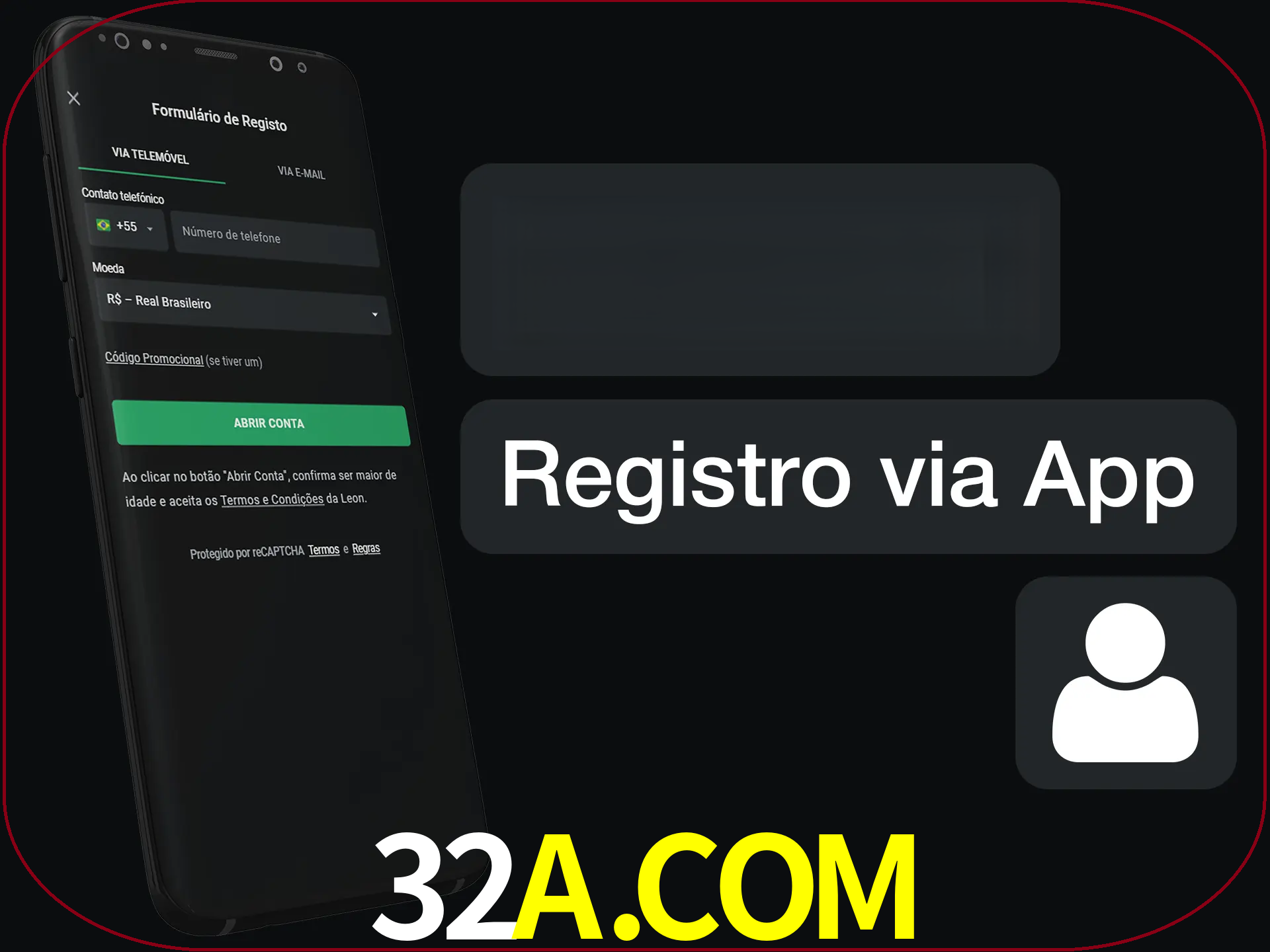 Registre-se com duas etapas usando o aplicativo.