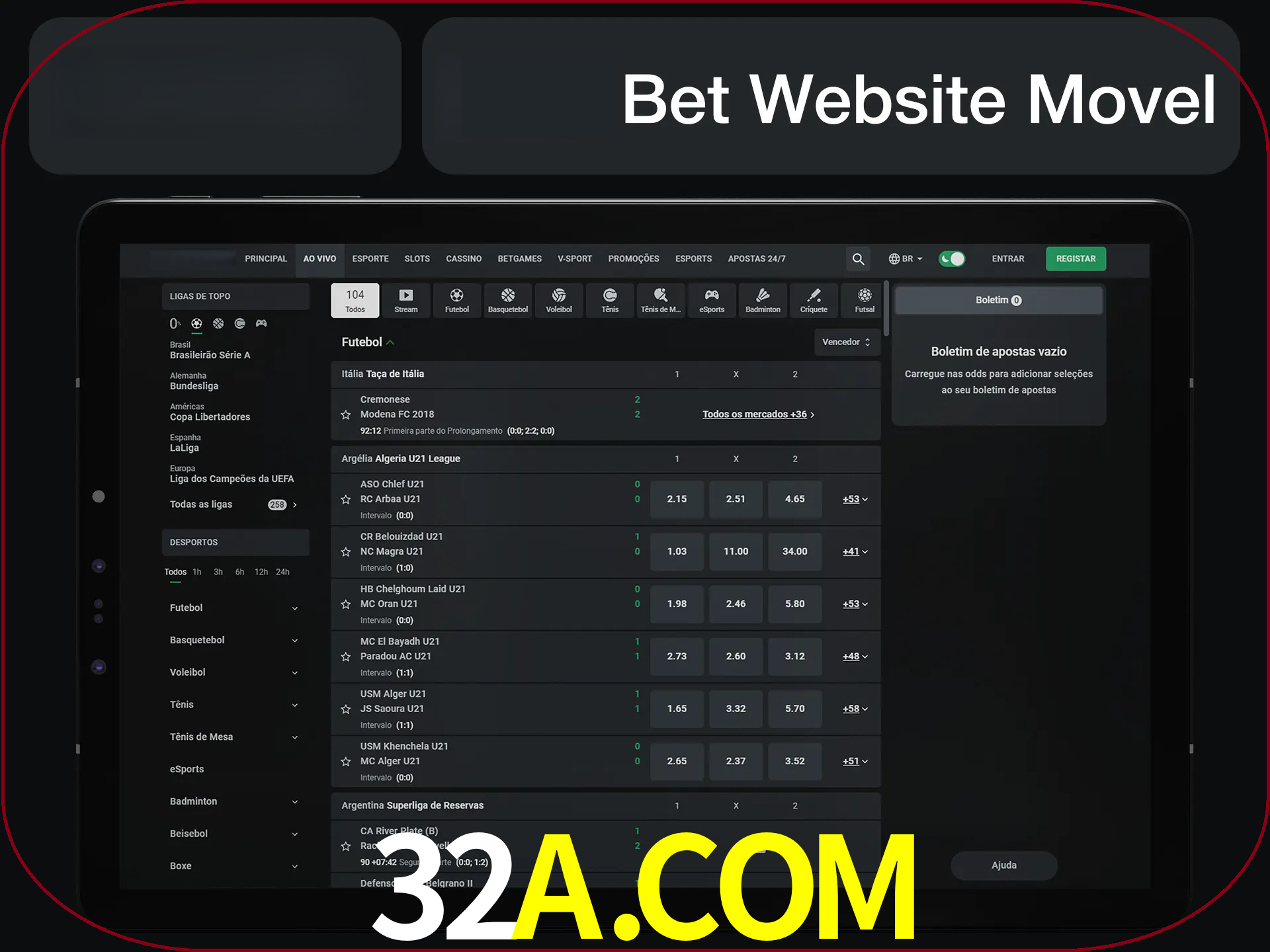 Use nosso website em qualquer dispositivo.